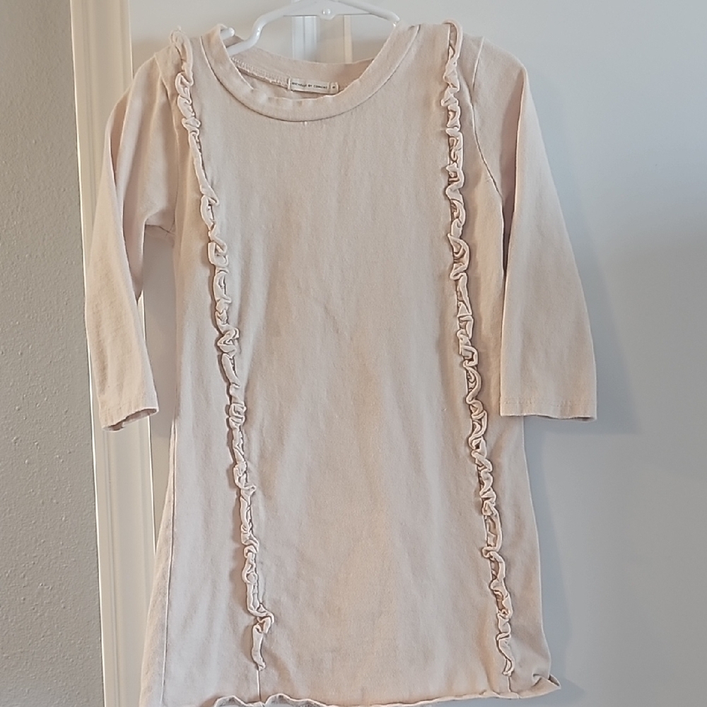 Boutique style Peach dress with ruffle details
